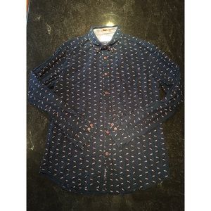 Denim & Flower Slim Fit Button Up